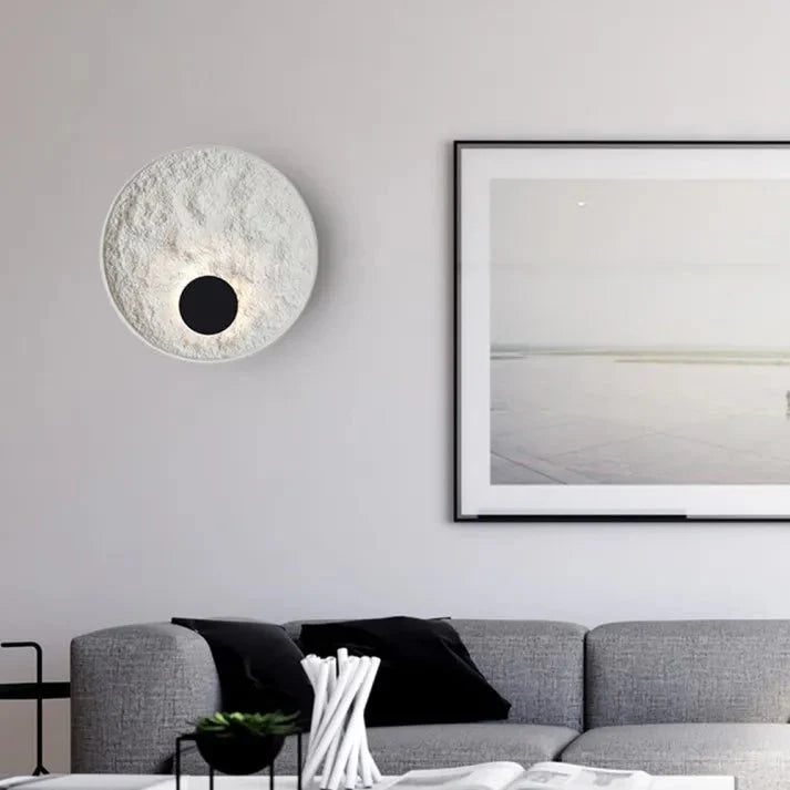 Modern Moon Ball Wall Lamp for Living Room & Bedroom | Soft Ambient LED Lighting | Resin & Iron Construction | 30cm or 50cm Diameter