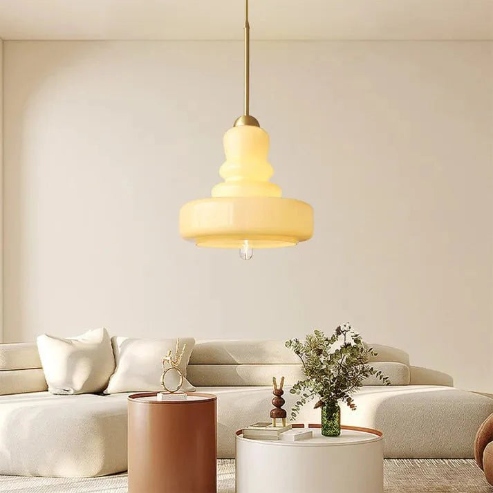 Bauhaus Gourd Glass Pendant Lamp | E27 Ceiling Light | Glass & Brass or Iron | Modern Decorative Lighting | Adjustable Hanging