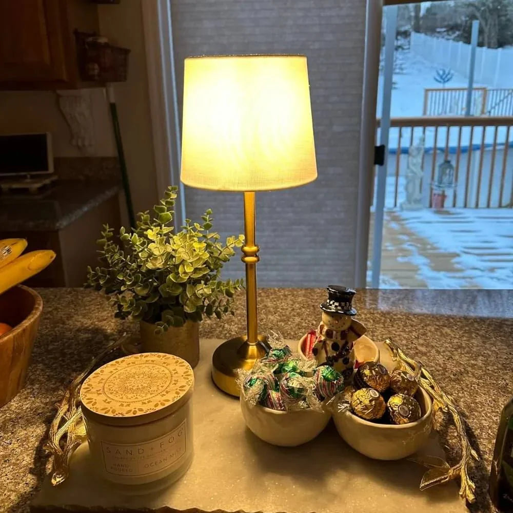 LED Retro Fabric Wireless Table Lamp