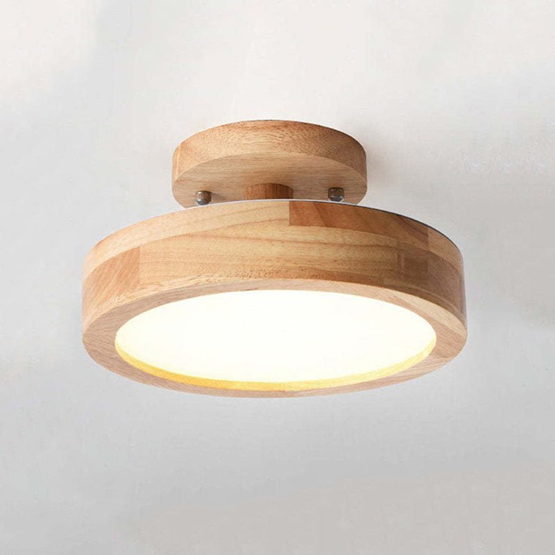 Modern LED Ceiling Lamp Made of Wood