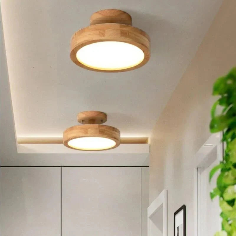 Wooden Round Ceiling Lamp