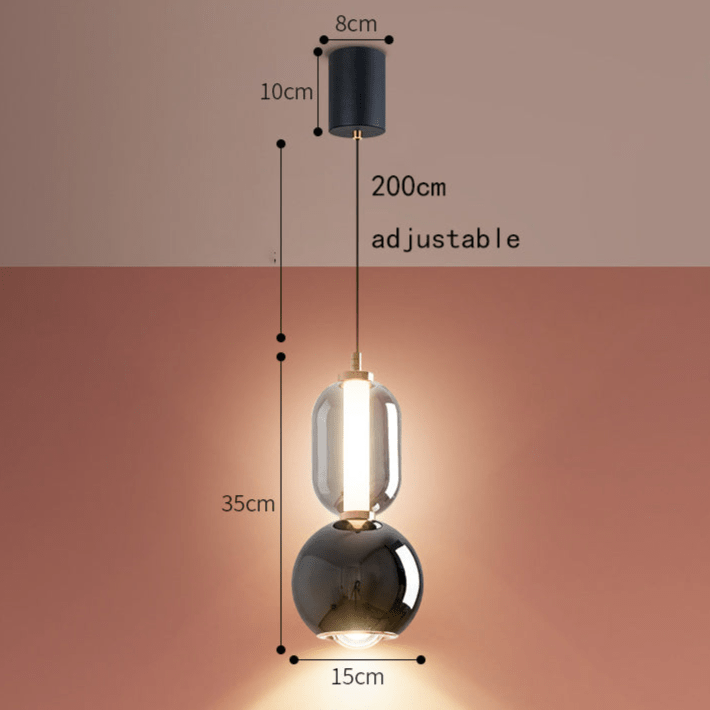 Nordic Creative Pendant Lamp Iron Glass Modern Hanging Light | LED Included | Minimalist Indoor Chandelier | Bedroom Dining Lighting