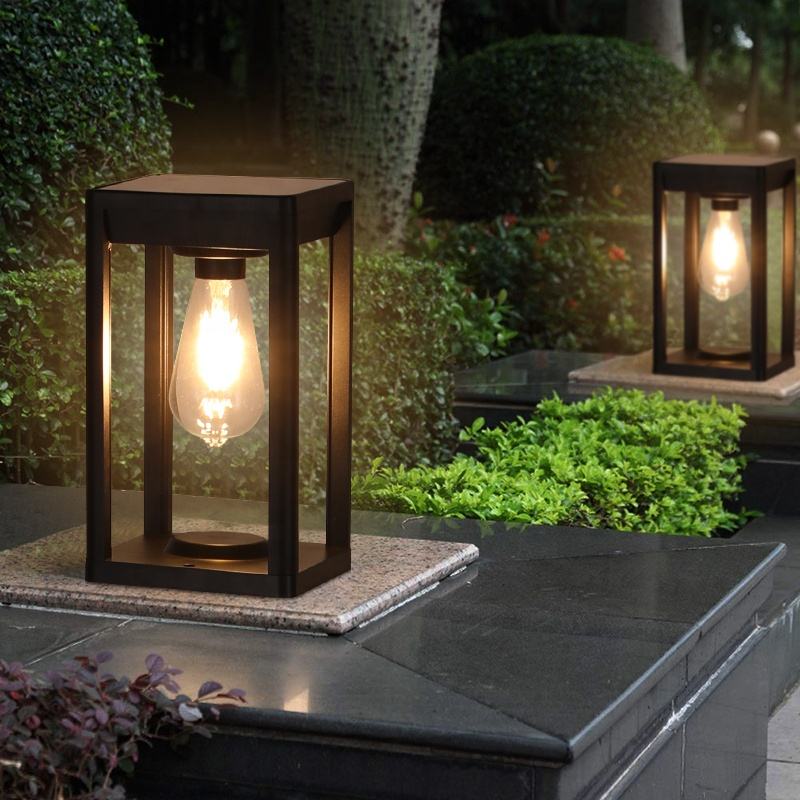 Solar Pillar Lamp Outdoor LED Light with Motion Sensor | Waterproof Aluminum Garden Post Light | Dimmable Solar Lighting IP55