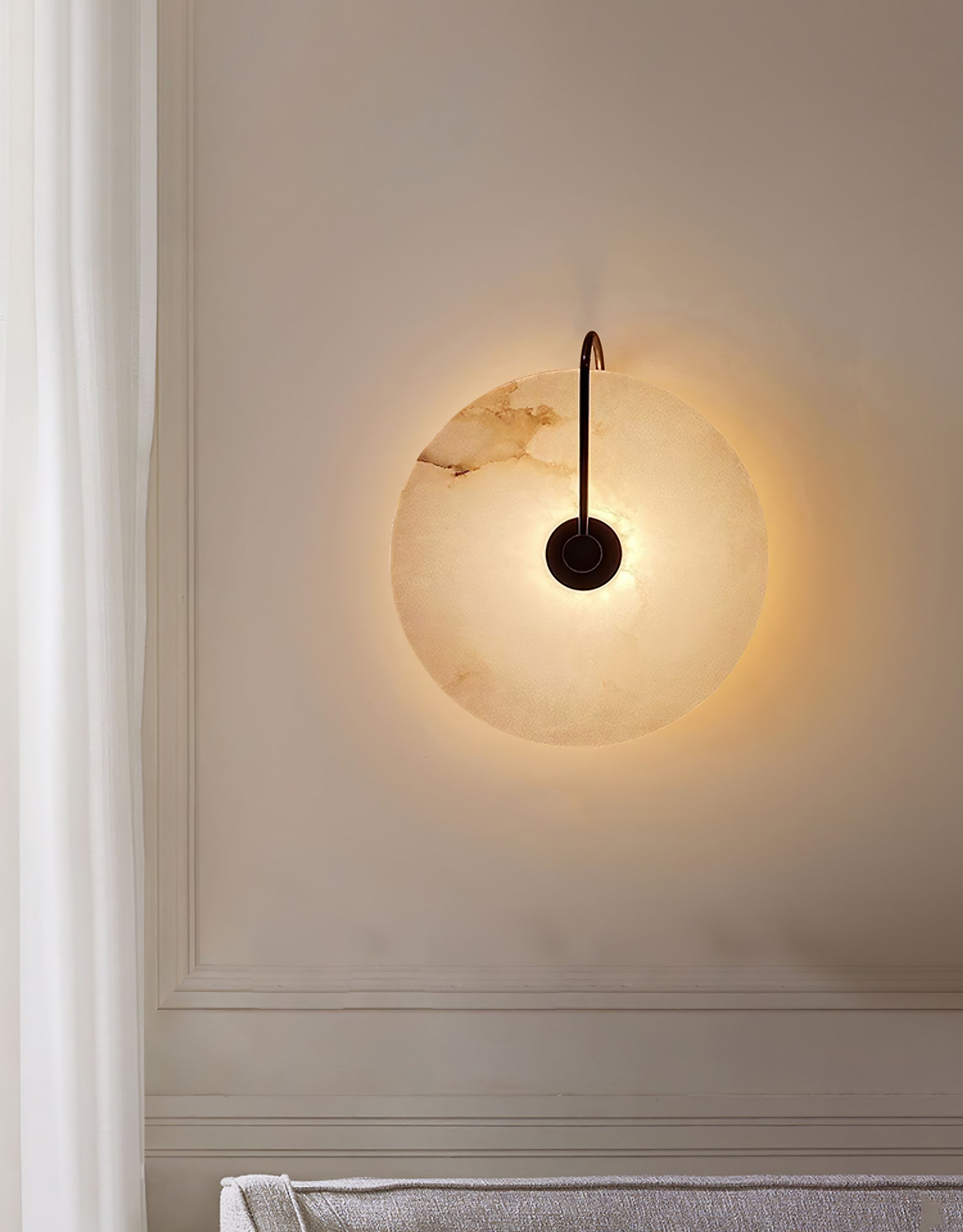 Alabaster LED Wall Lamp | Organic Stone-Inspired Sconce | Warm to Cool Adjustable Light | Bedroom Hallway Living Room