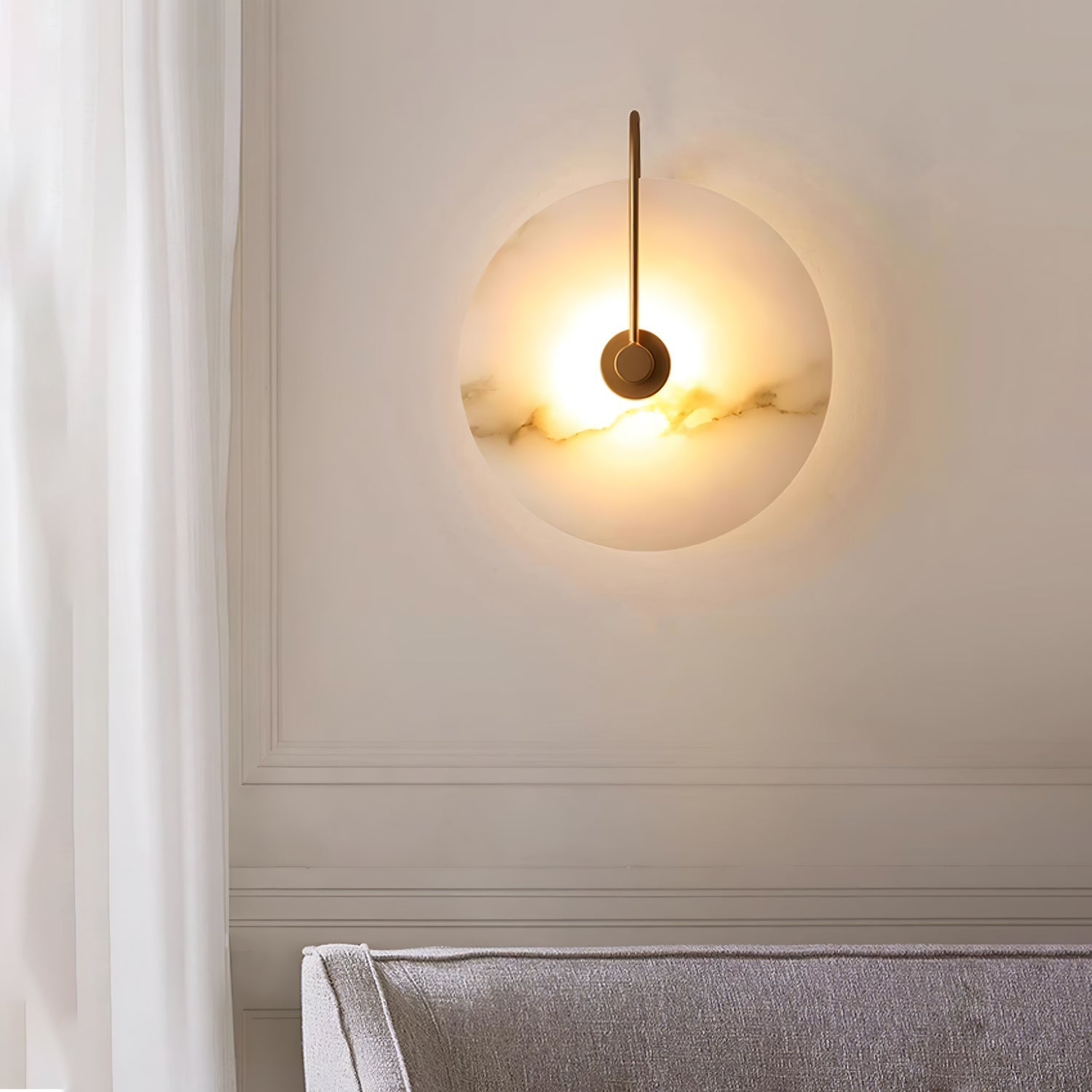 Alabaster LED Wall Lamp | Organic Stone-Inspired Sconce | Warm to Cool Adjustable Light | Bedroom Hallway Living Room