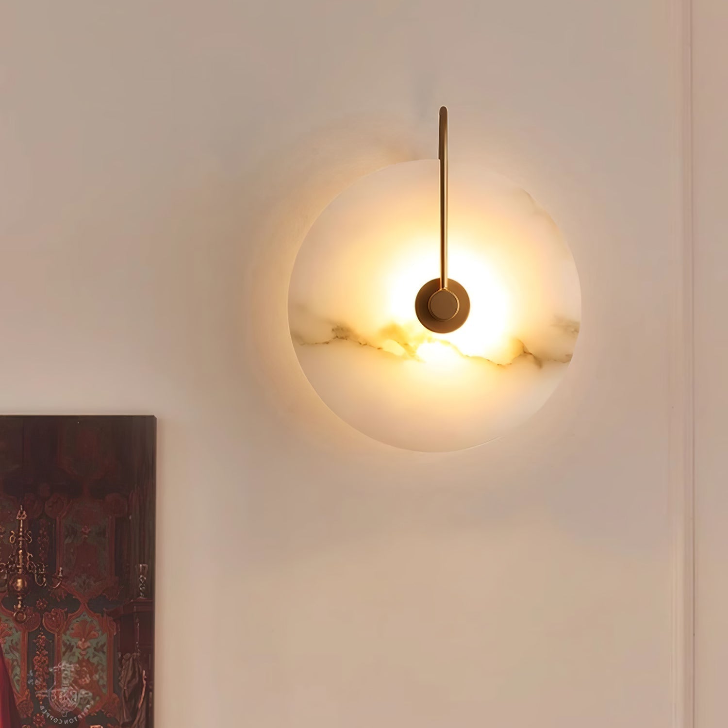 Alabaster LED Wall Lamp | Organic Stone-Inspired Sconce | Warm to Cool Adjustable Light | Bedroom Hallway Living Room