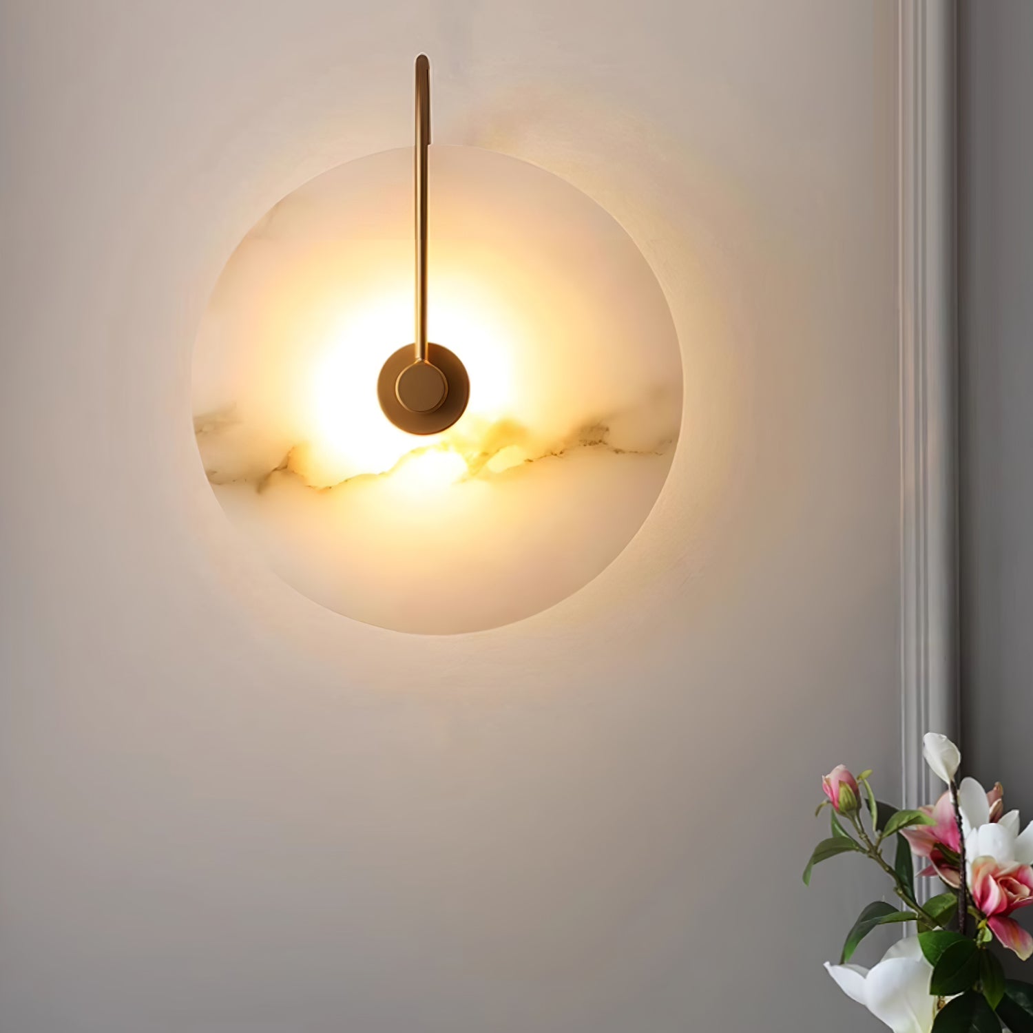 Alabaster LED Wall Lamp | Organic Stone-Inspired Sconce | Warm to Cool Adjustable Light | Bedroom Hallway Living Room
