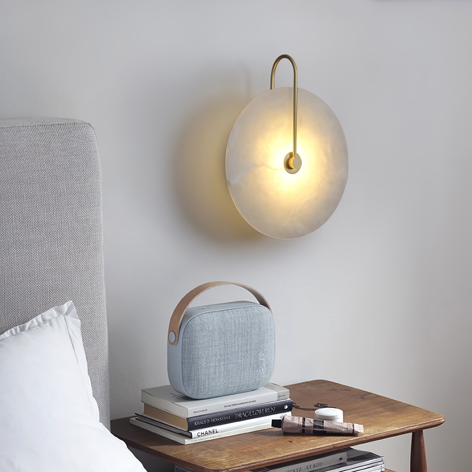 Alabaster LED Wall Lamp | Organic Stone-Inspired Sconce | Warm to Cool Adjustable Light | Bedroom Hallway Living Room