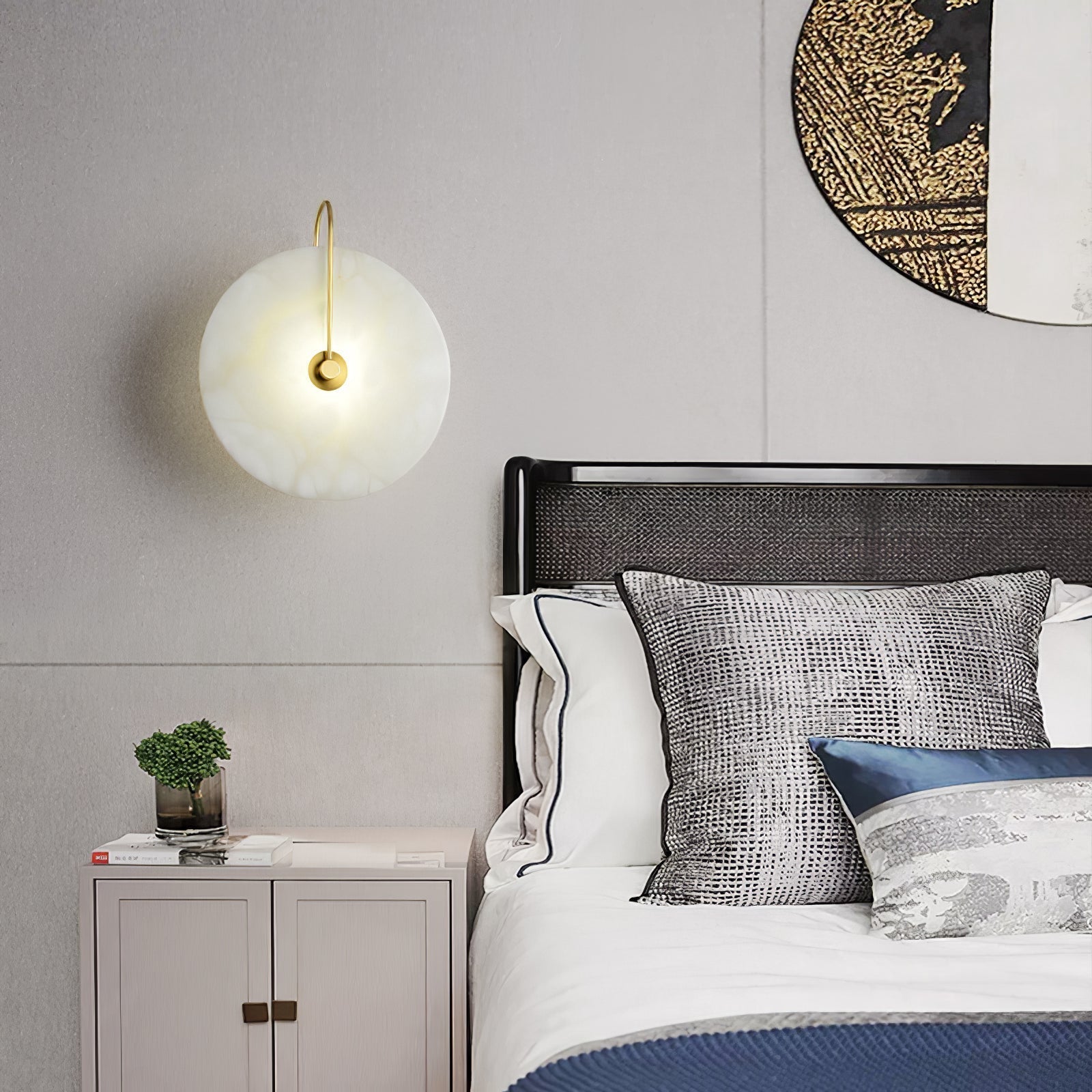 Alabaster LED Wall Lamp | Organic Stone-Inspired Sconce | Warm to Cool Adjustable Light | Bedroom Hallway Living Room