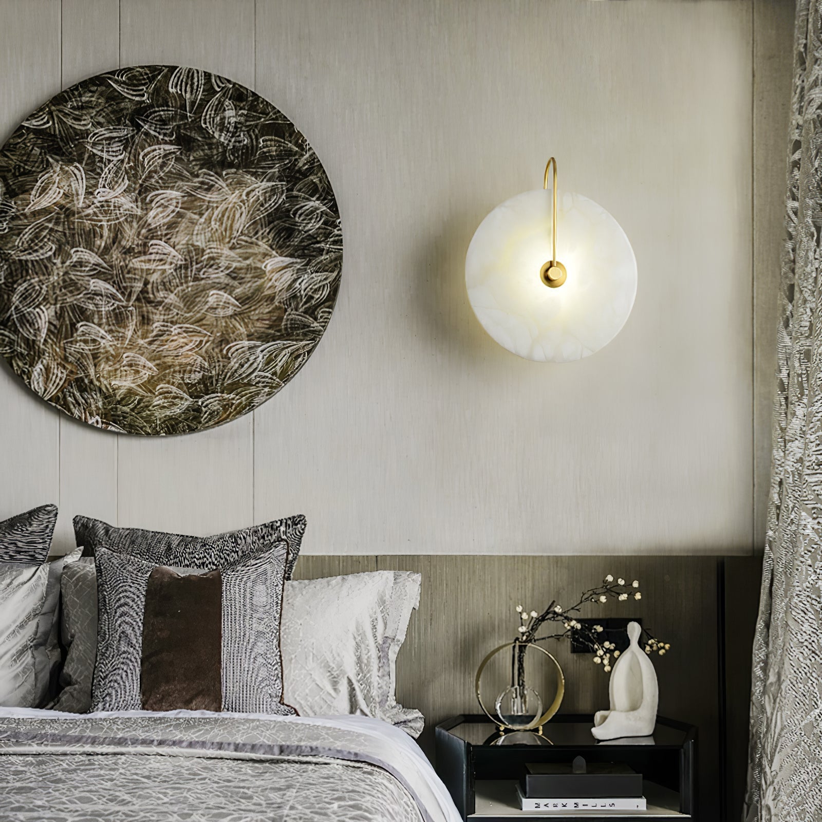 Alabaster LED Wall Lamp | Organic Stone-Inspired Sconce | Warm to Cool Adjustable Light | Bedroom Hallway Living Room