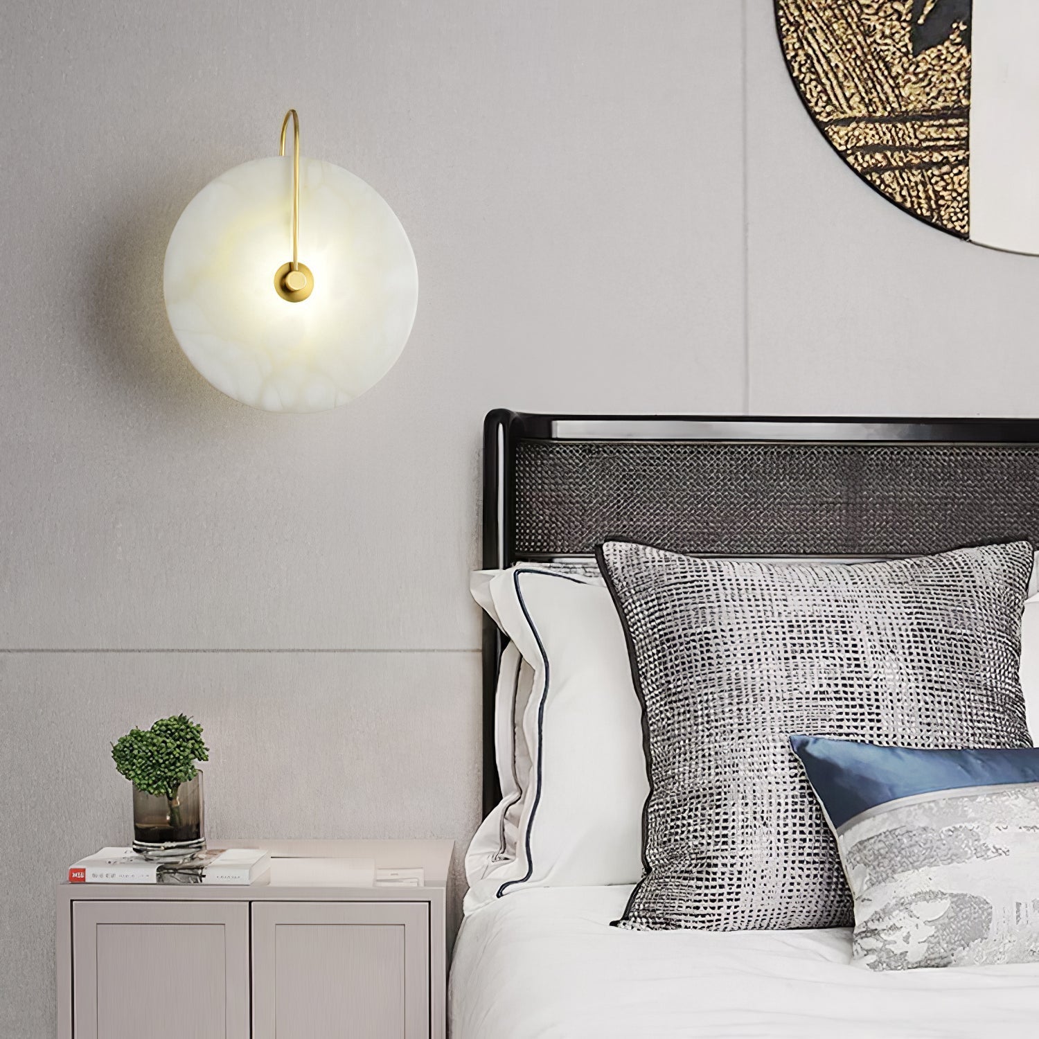 Alabaster LED Wall Lamp | Organic Stone-Inspired Sconce | Warm to Cool Adjustable Light | Bedroom Hallway Living Room
