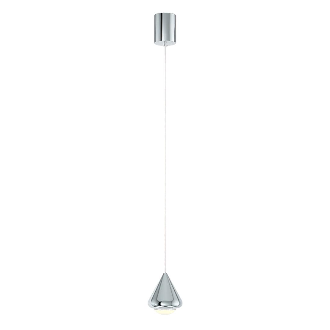 Modern LED Pendant Light for Dining Room & Kitchen Island | Glossy Geometric Designer Ceiling Lamp | Minimalist Hanging Light | Black, White or Chrome Finish