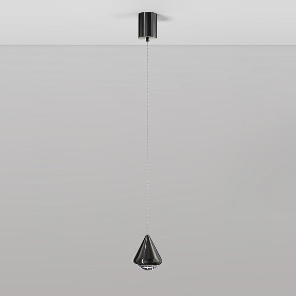 Modern LED Pendant Light for Dining Room & Kitchen Island | Glossy Geometric Designer Ceiling Lamp | Minimalist Hanging Light | Black, White or Chrome Finish