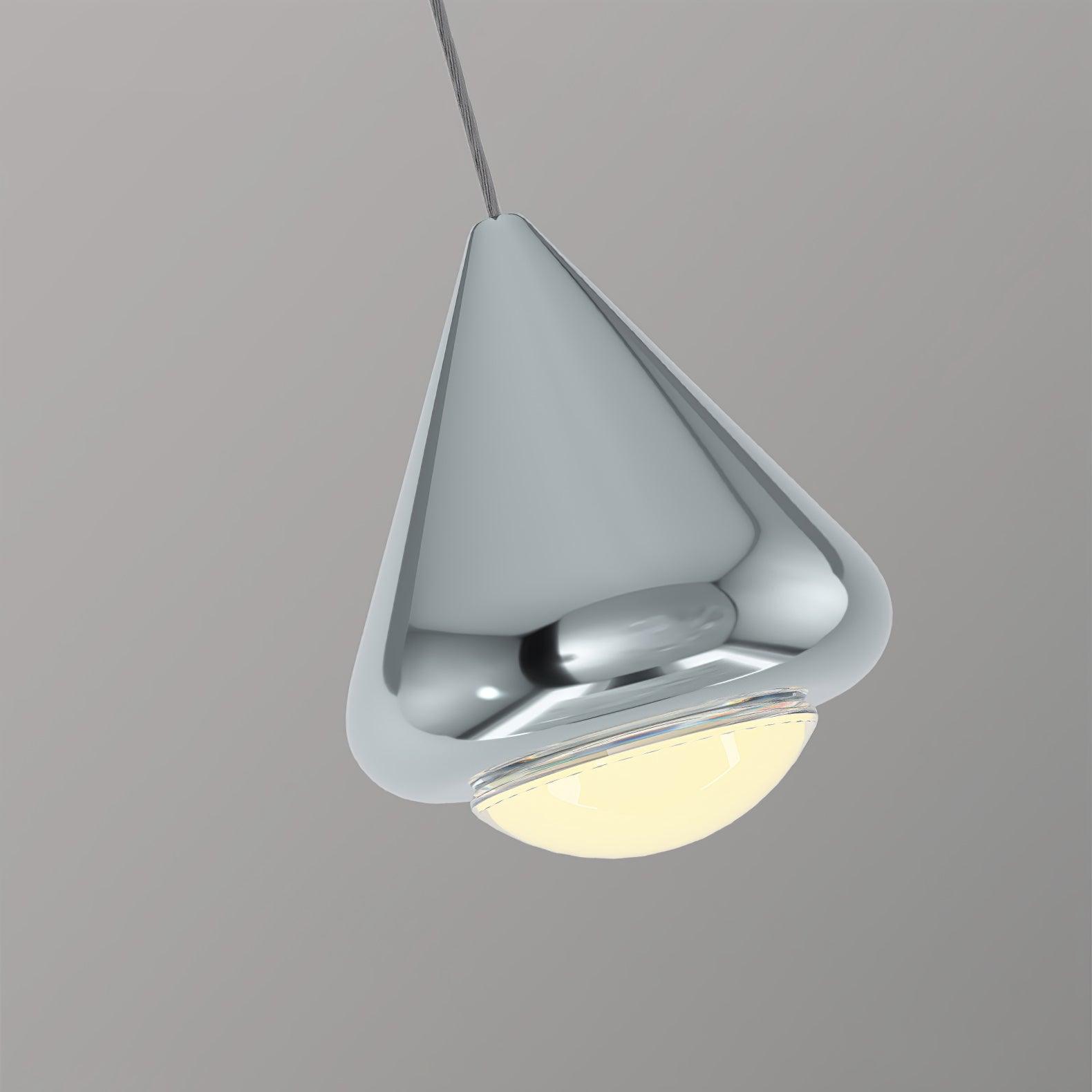 Modern LED Pendant Light for Dining Room & Kitchen Island | Glossy Geometric Designer Ceiling Lamp | Minimalist Hanging Light | Black, White or Chrome Finish