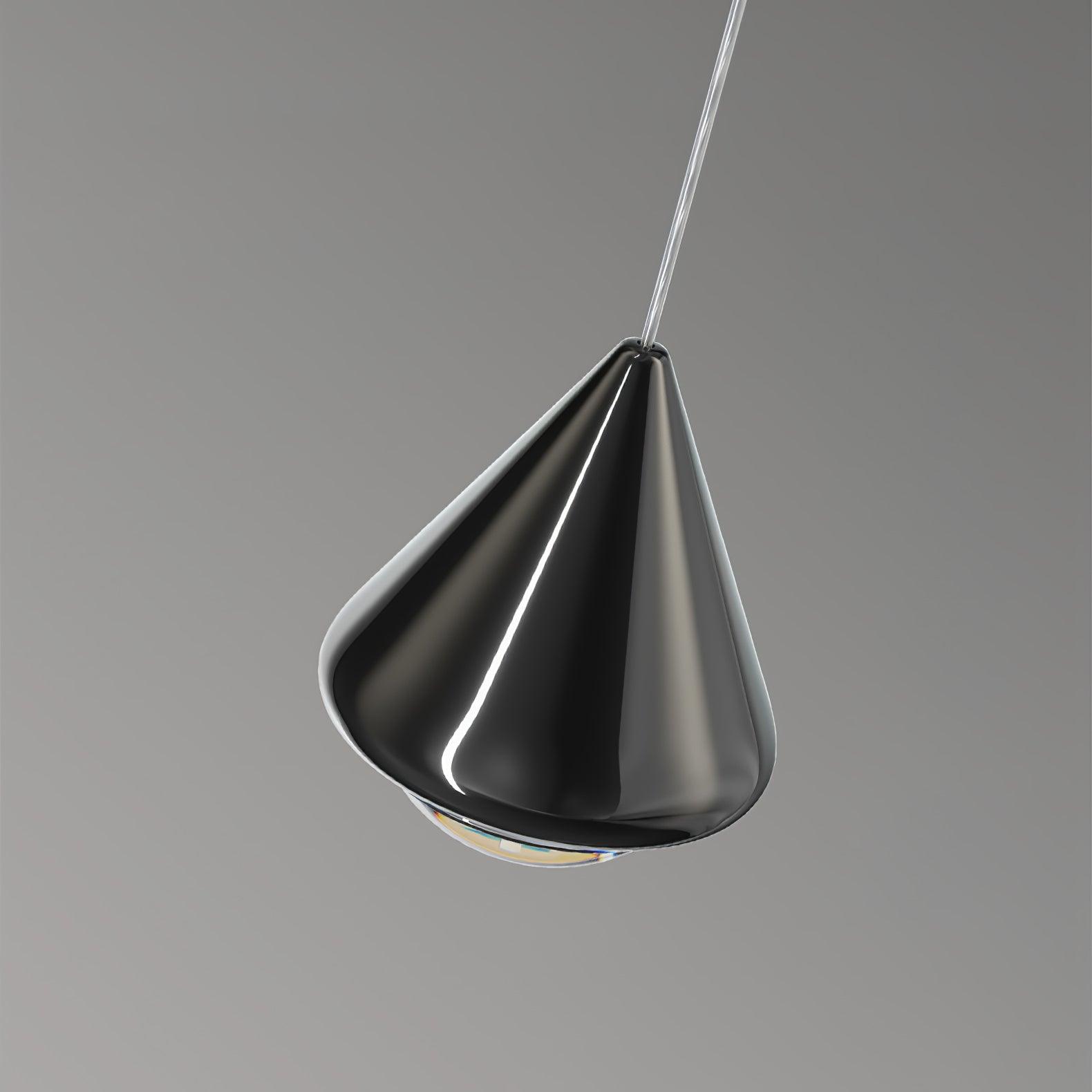 Modern LED Pendant Light for Dining Room & Kitchen Island | Glossy Geometric Designer Ceiling Lamp | Minimalist Hanging Light | Black, White or Chrome Finish