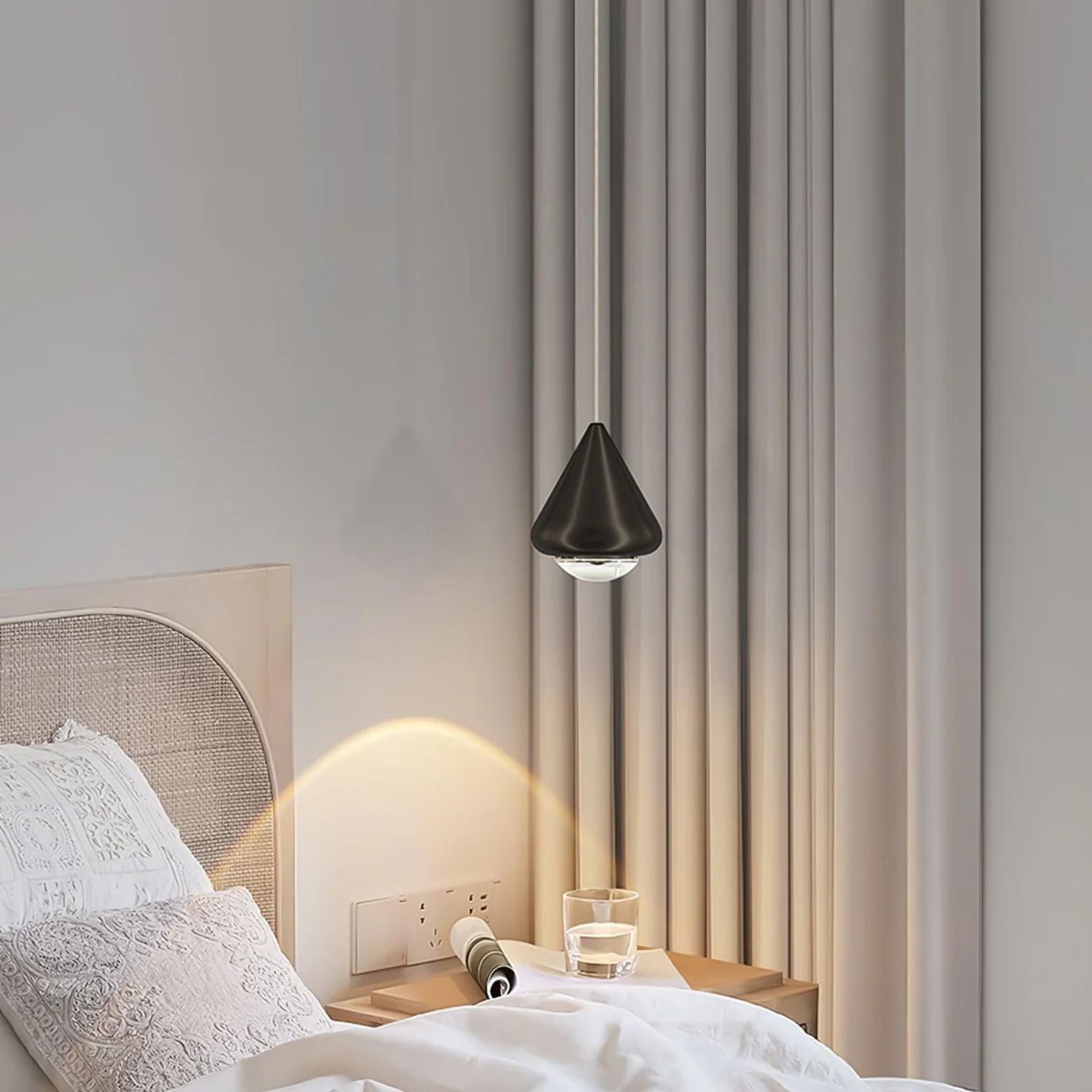 Modern LED Pendant Light for Dining Room & Kitchen Island | Glossy Geometric Designer Ceiling Lamp | Minimalist Hanging Light | Black, White or Chrome Finish