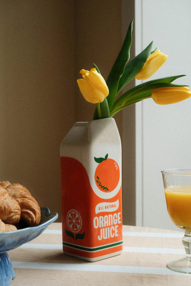 Vitra Suko | Glass Vase in the Style of an Orange Juice Bottle