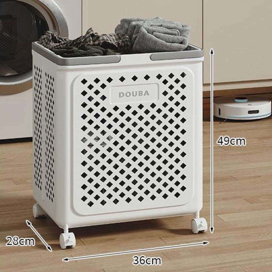 LaundroFlex | Foldable Laundry Basket with Wheels, Space-Saving & Mobile