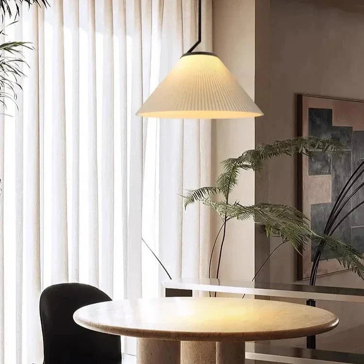 Nordic Pleated Cream Pendant Lamp