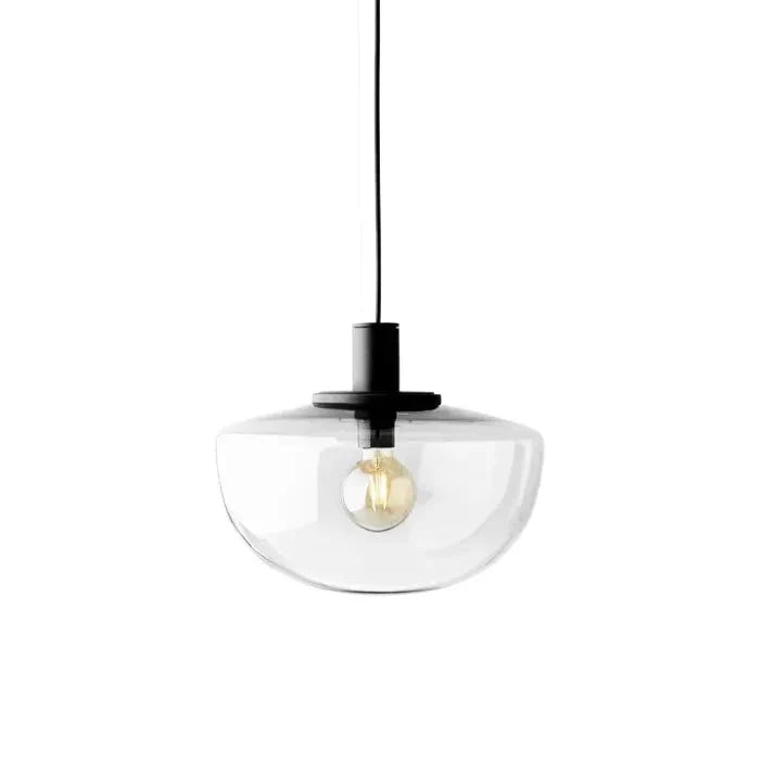 Modern Globe Glass Pendant Lamp Minimalist Design | E27 Ceiling Light Fixture | Metal Frame | Adjustable Hanging | 22–35cm