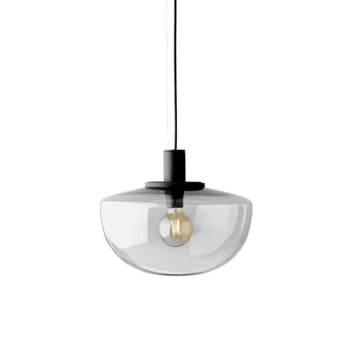 Modern Globe Glass Pendant Lamp Minimalist Design | E27 Ceiling Light Fixture | Metal Frame | Adjustable Hanging | 22–35cm
