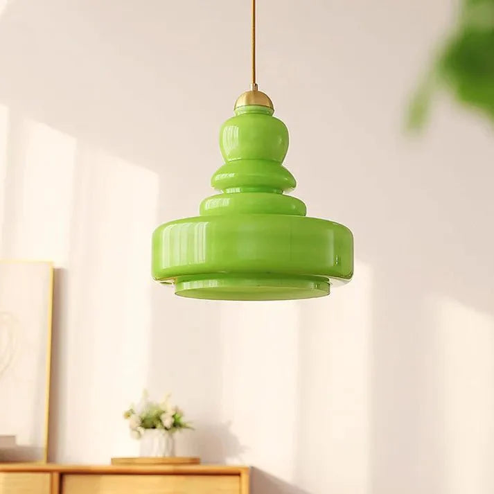 Bauhaus Gourd Glass Pendant Lamp | E27 Ceiling Light | Glass & Brass or Iron | Modern Decorative Lighting | Adjustable Hanging