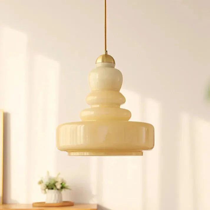 Bauhaus Gourd Glass Pendant Lamp | E27 Ceiling Light | Glass & Brass or Iron | Modern Decorative Lighting | Adjustable Hanging
