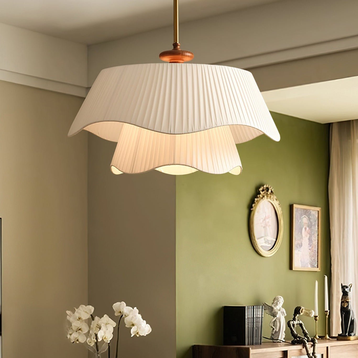 Bellevue Pendant Lamp | Metal, Glass & Wood Ceiling Light | E26/E27 LED or Edison Bulb | Adjustable Modern Hanging Fixture
