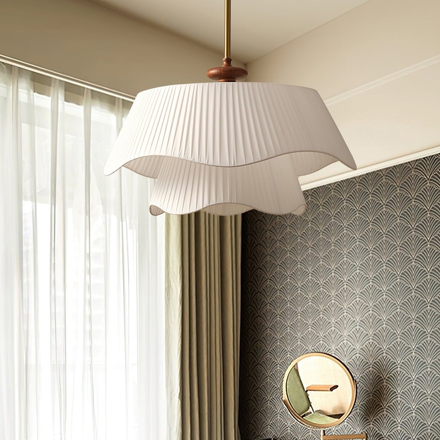 Bellevue Pendant Lamp | Metal, Glass & Wood Ceiling Light | E26/E27 LED or Edison Bulb | Adjustable Modern Hanging Fixture