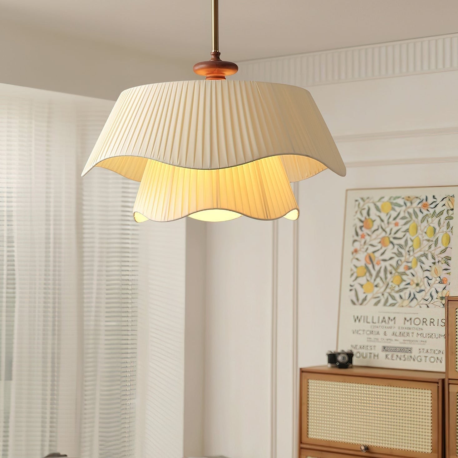 Bellevue Pendant Lamp | Metal, Glass & Wood Ceiling Light | E26/E27 LED or Edison Bulb | Adjustable Modern Hanging Fixture