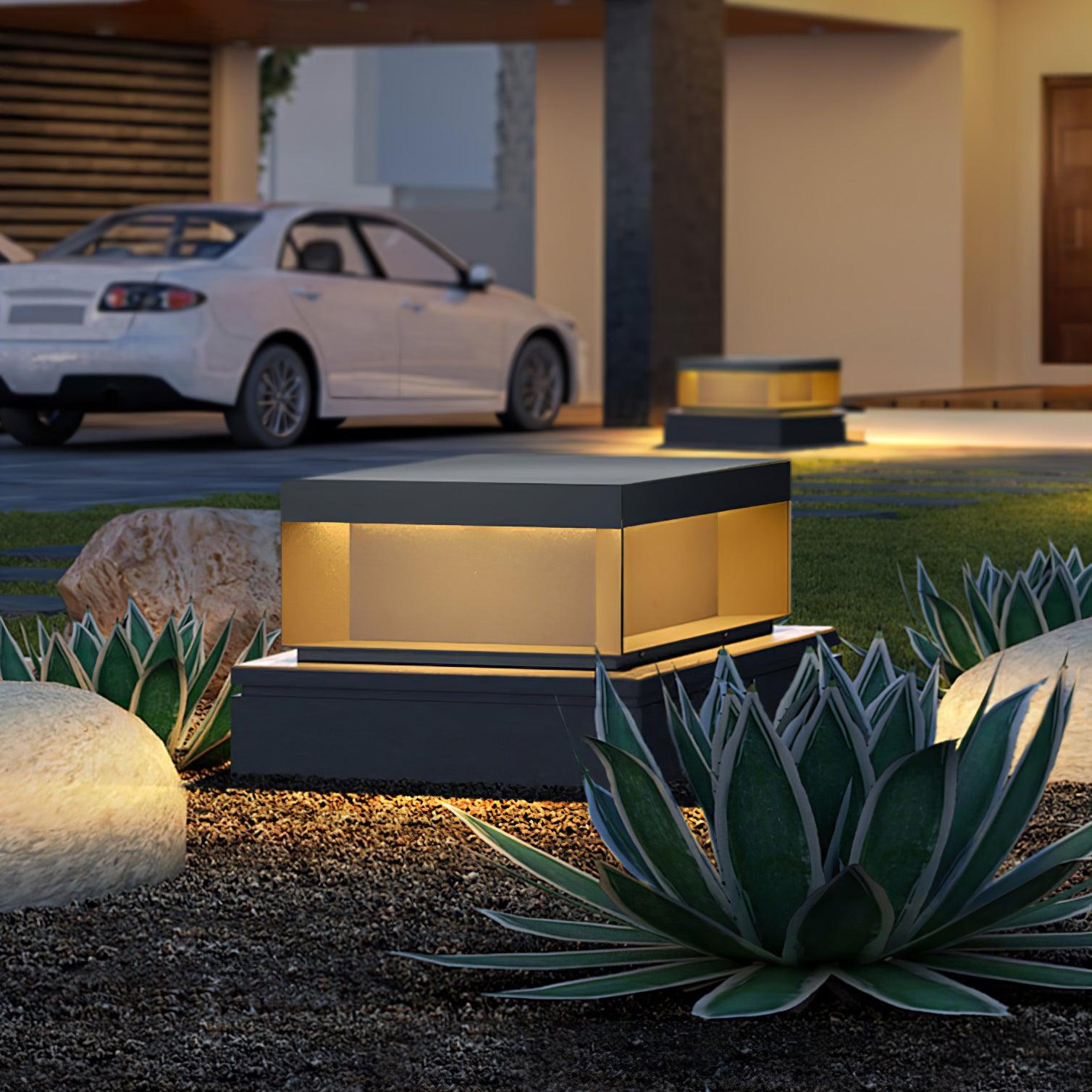 Black Box Outdoor Lantern Post