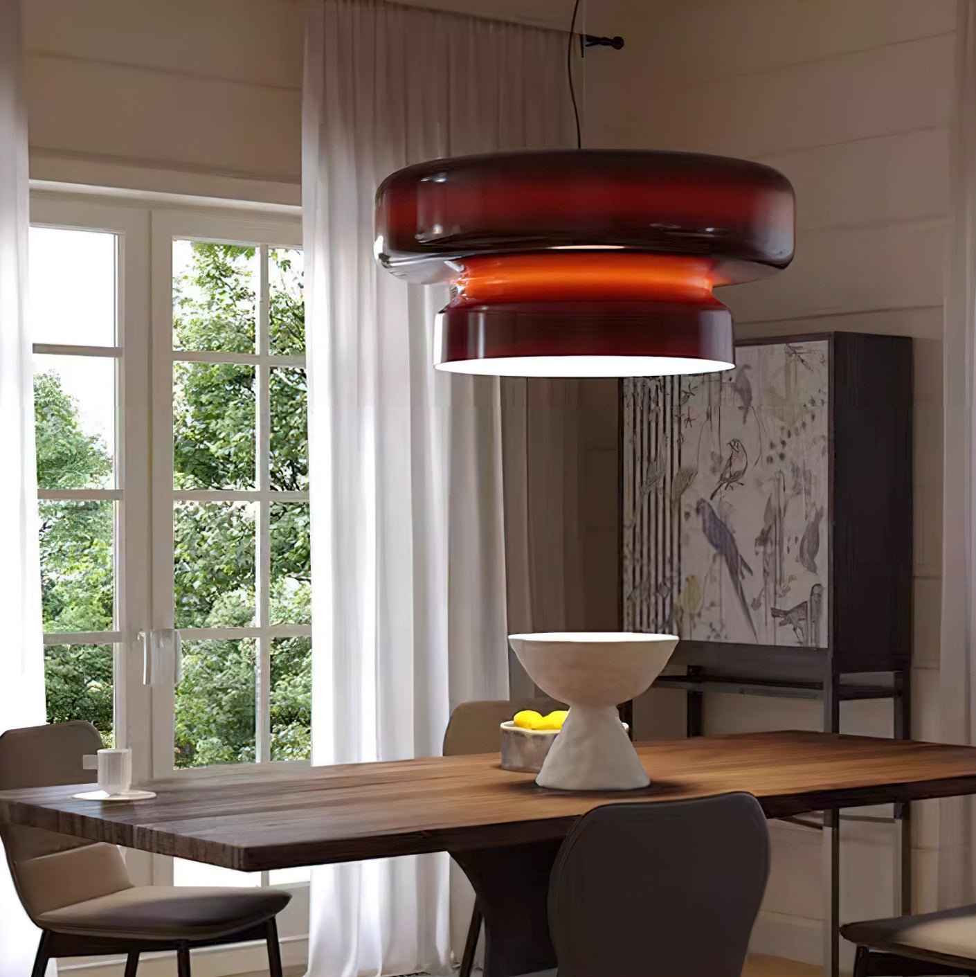 Bohemia Pendant Lamp | Blown Glass LED Light | Adjustable Suspension | Modern Organic Design for Home & Office