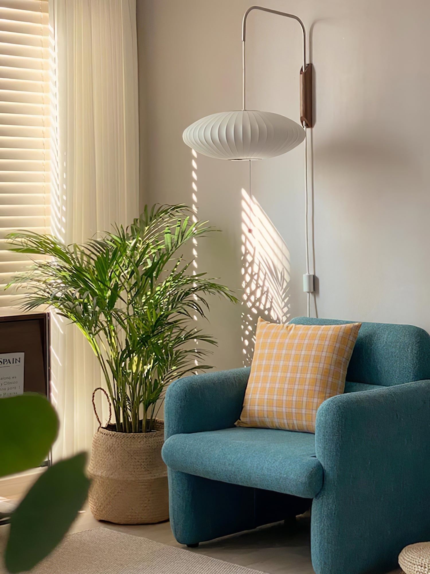 Nelson Wall Sconce | Mid-Century Modern Wall Light | Walnut & Metal Fixture | E26/E27 Ambient Indoor Lighting