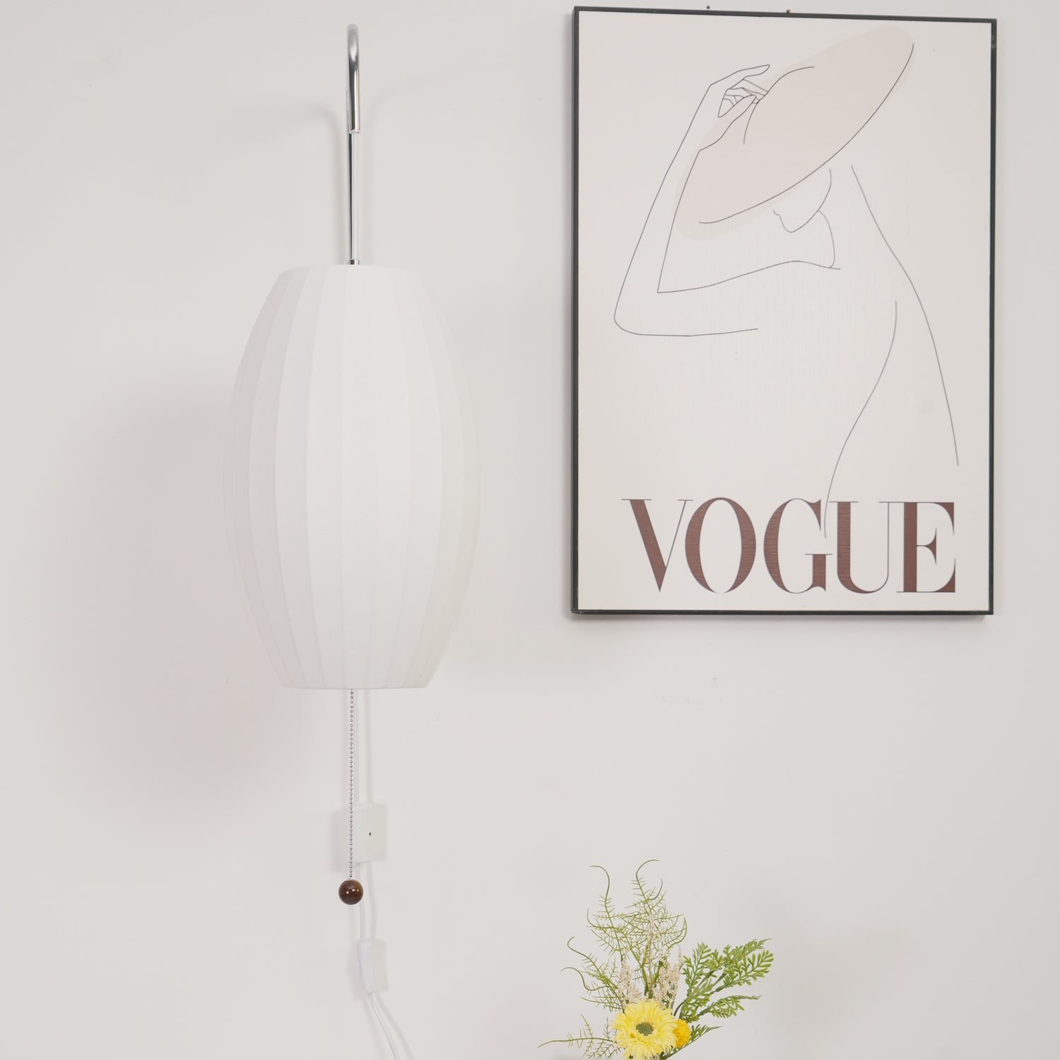Nelson Wall Sconce | Mid-Century Modern Wall Light | Walnut & Metal Fixture | E26/E27 Ambient Indoor Lighting