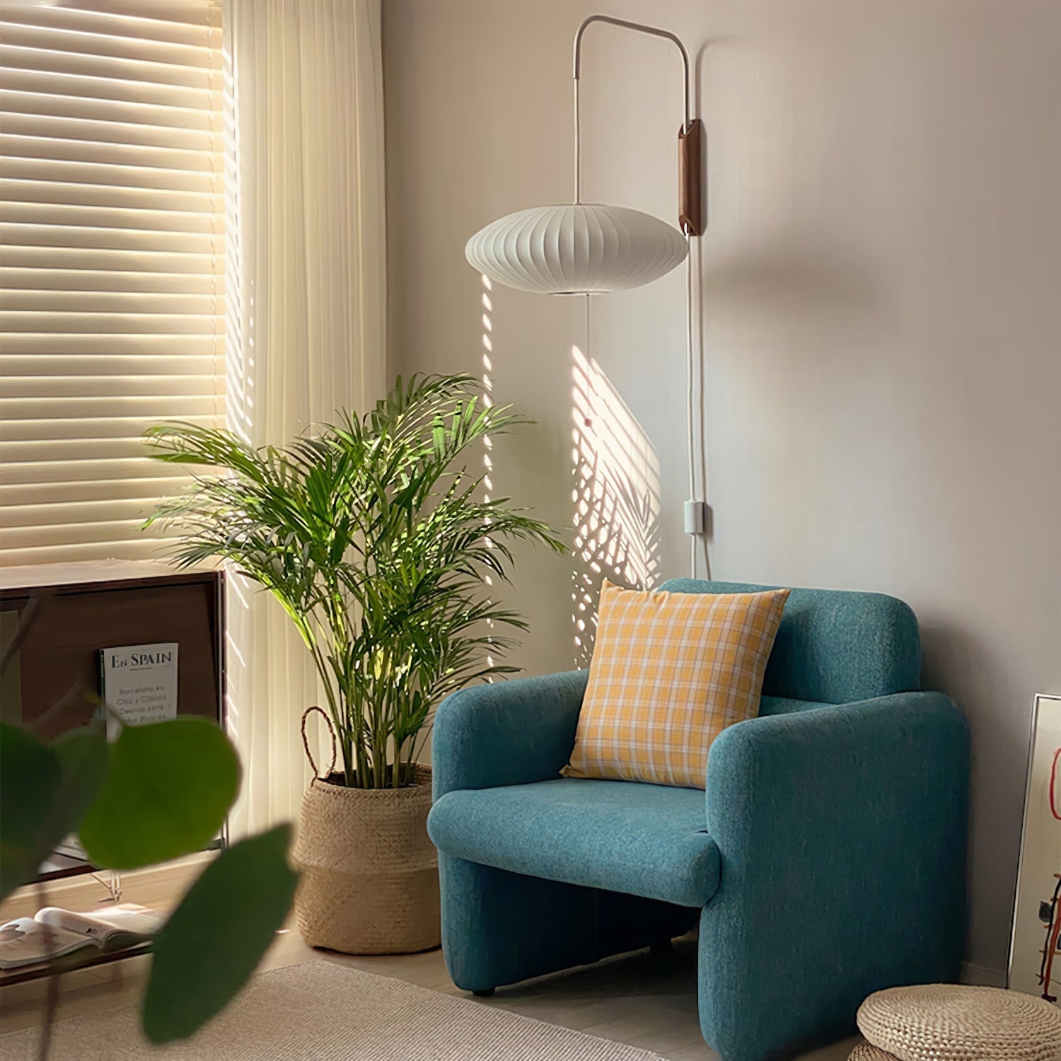 Nelson Wall Sconce | Mid-Century Modern Wall Light | Walnut & Metal Fixture | E26/E27 Ambient Indoor Lighting