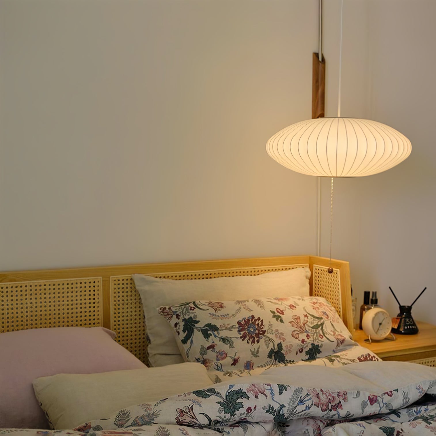 Nelson Wall Sconce | Mid-Century Modern Wall Light | Walnut & Metal Fixture | E26/E27 Ambient Indoor Lighting