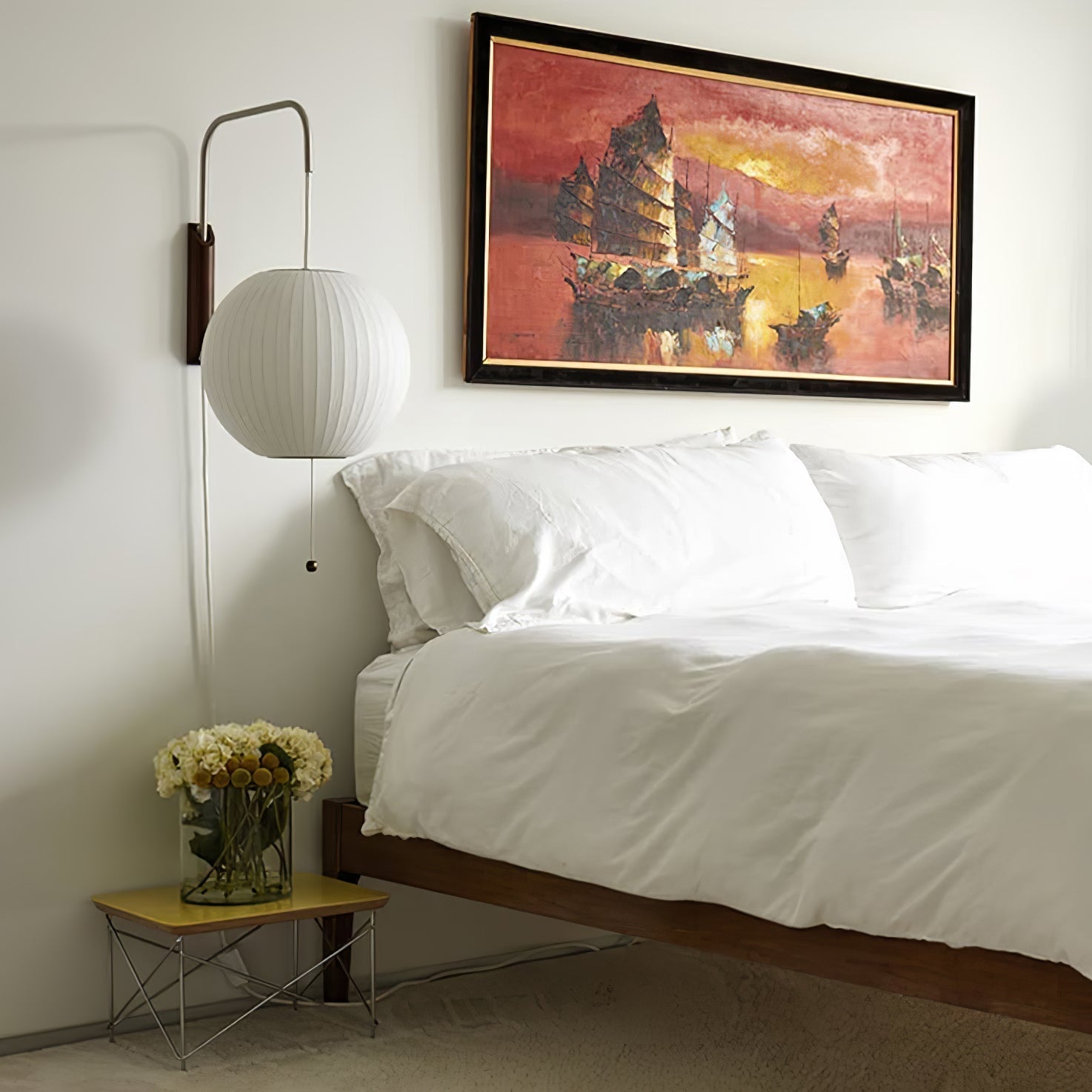 Nelson Wall Sconce | Mid-Century Modern Wall Light | Walnut & Metal Fixture | E26/E27 Ambient Indoor Lighting