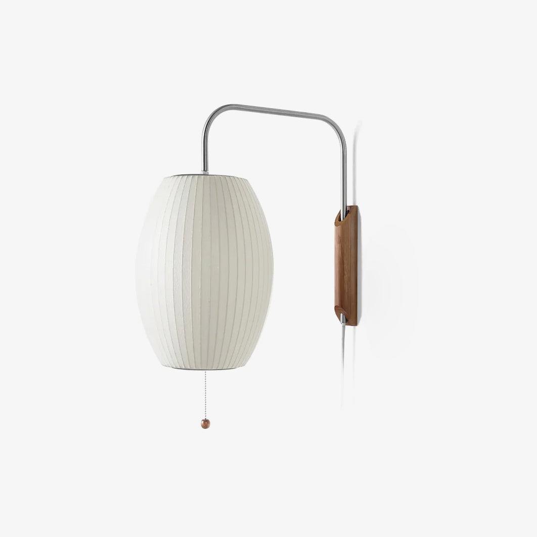 Nelson Wall Sconce | Mid-Century Modern Wall Light | Walnut & Metal Fixture | E26/E27 Ambient Indoor Lighting
