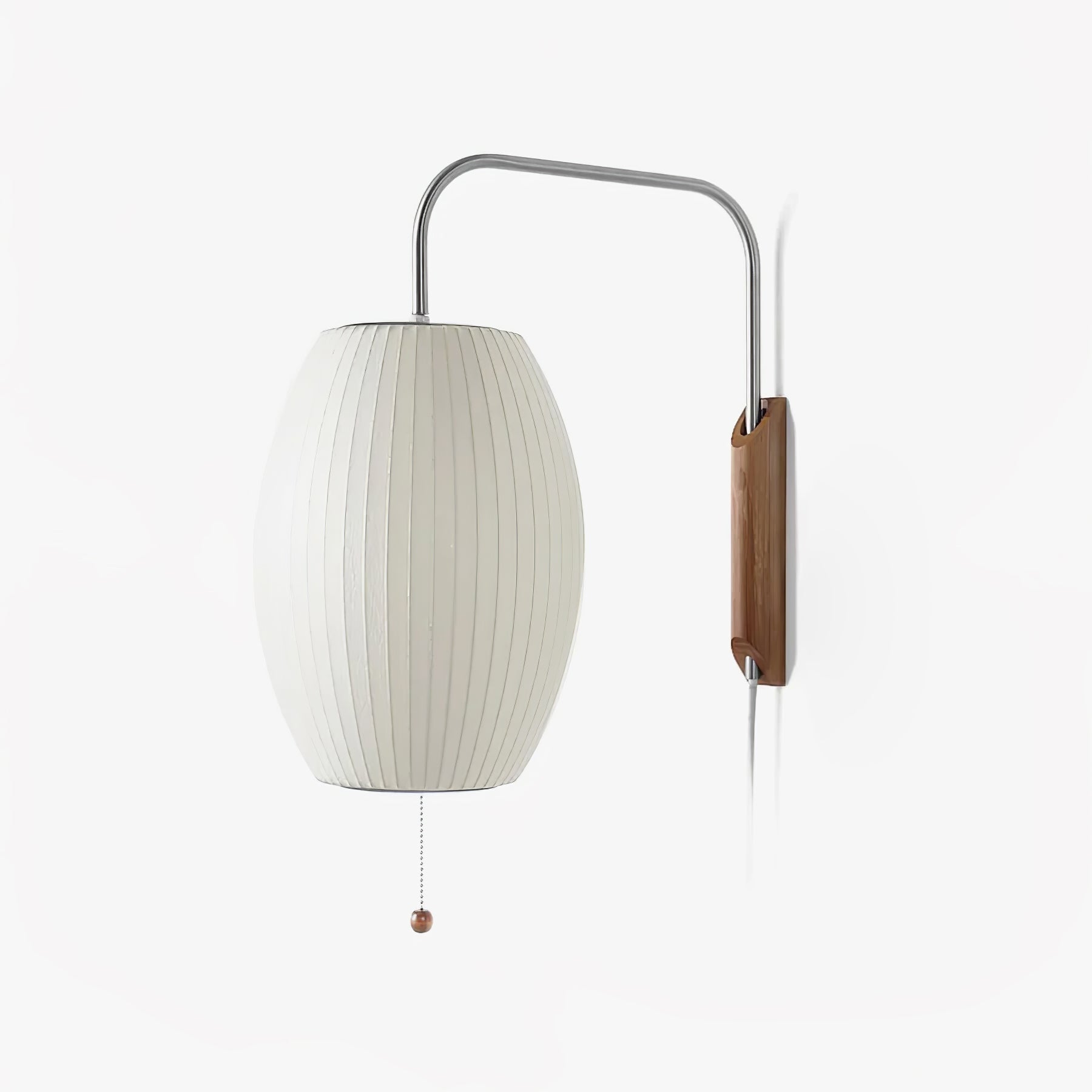 Nelson Wall Sconce | Mid-Century Modern Wall Light | Walnut & Metal Fixture | E26/E27 Ambient Indoor Lighting