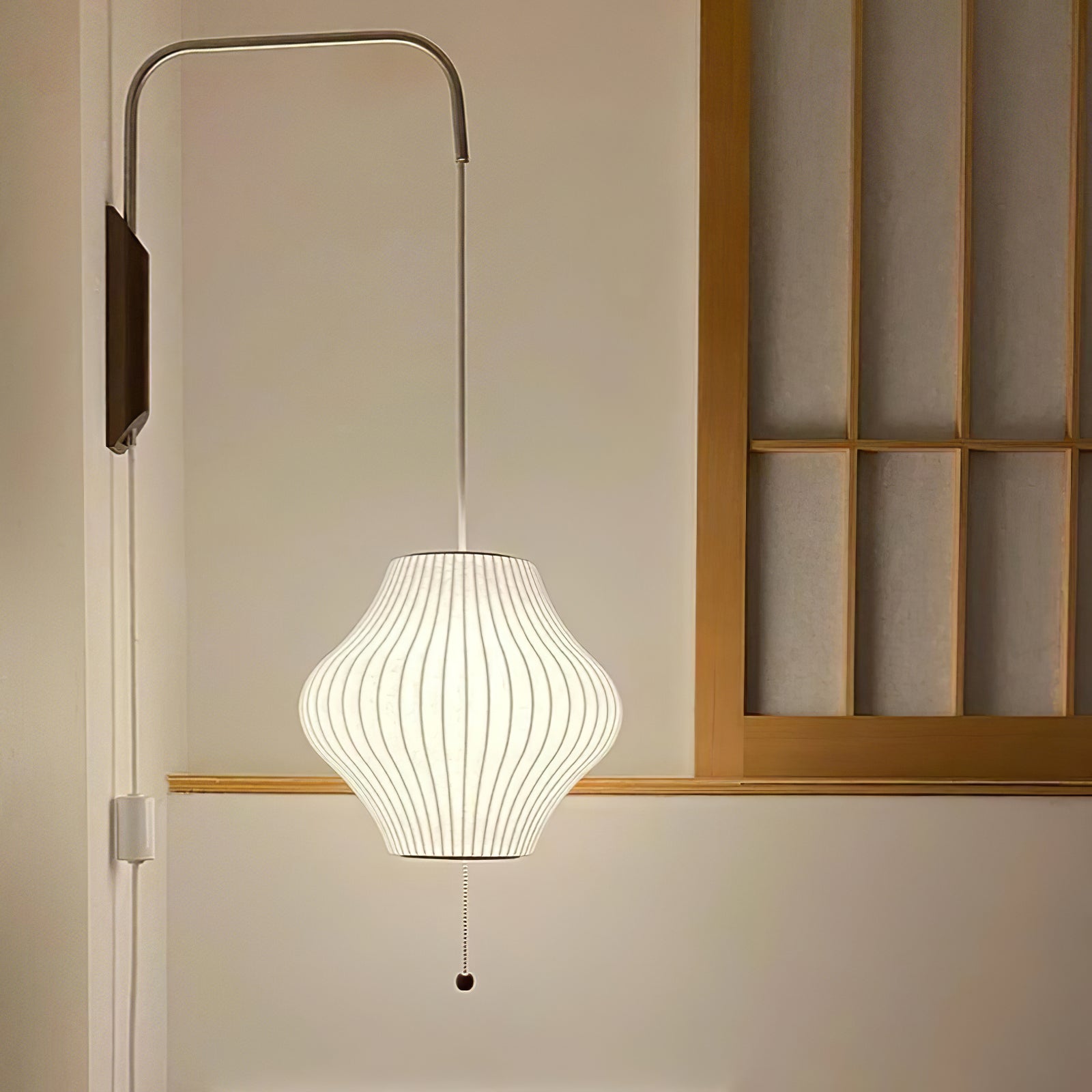Nelson Wall Sconce | Mid-Century Modern Wall Light | Walnut & Metal Fixture | E26/E27 Ambient Indoor Lighting