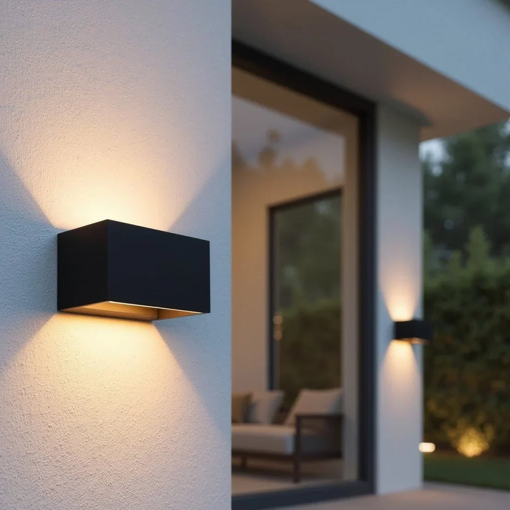 Numina Outdoor Wall Lamp with Motion Sensor | LED IP65 Waterproof Security Light | Modern Black