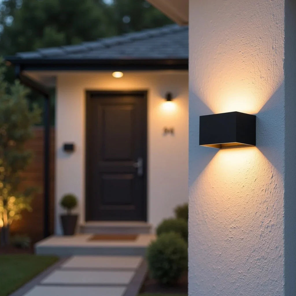 Numina Outdoor Wall Lamp with Motion Sensor | LED IP65 Waterproof Security Light | Modern Black