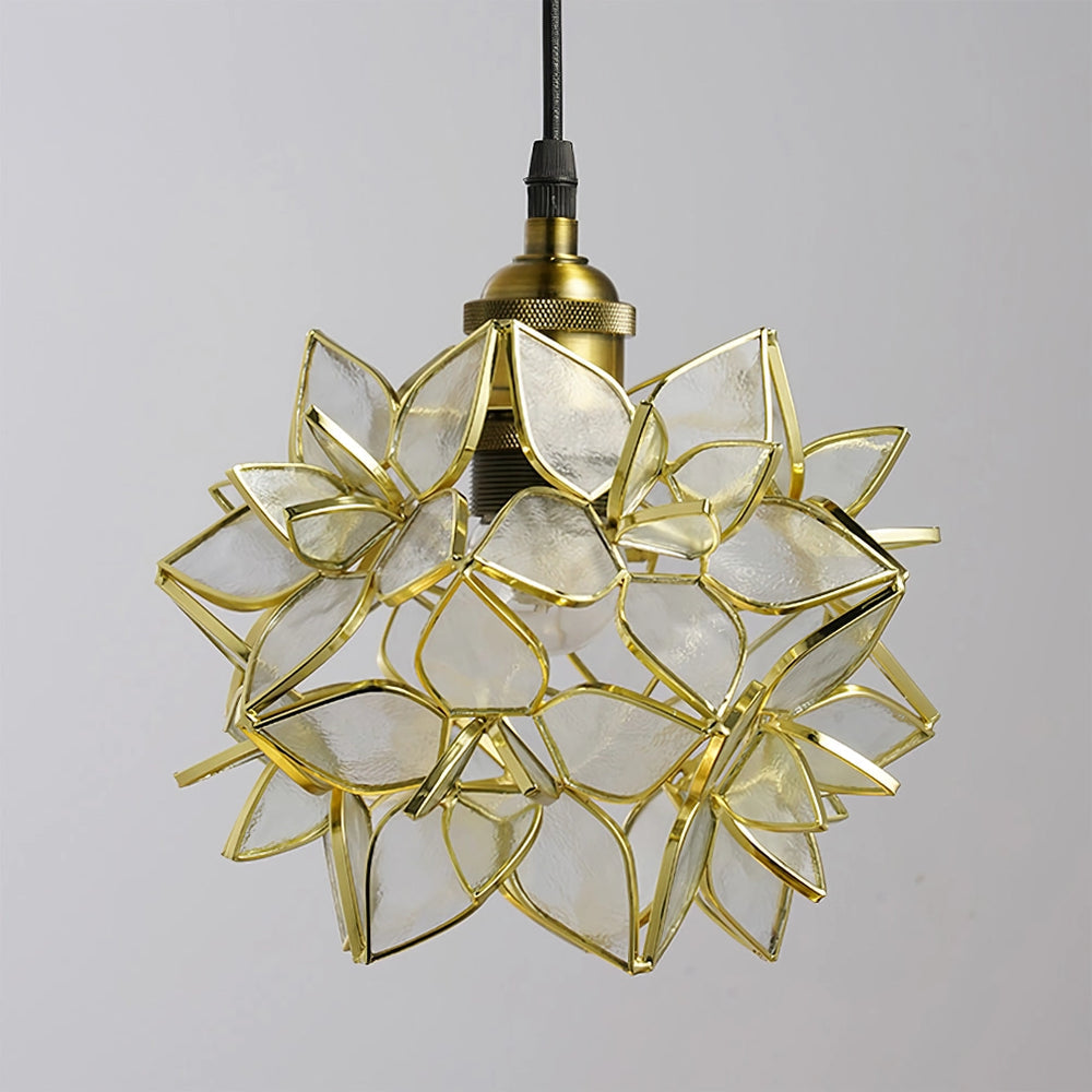 Capiz Pendant Lamp | Handcrafted Brass & Glass Ceiling Light | E26/E27 LED or Edison Bulb | Adjustable Hanging Height | Modern & Classic Interior
