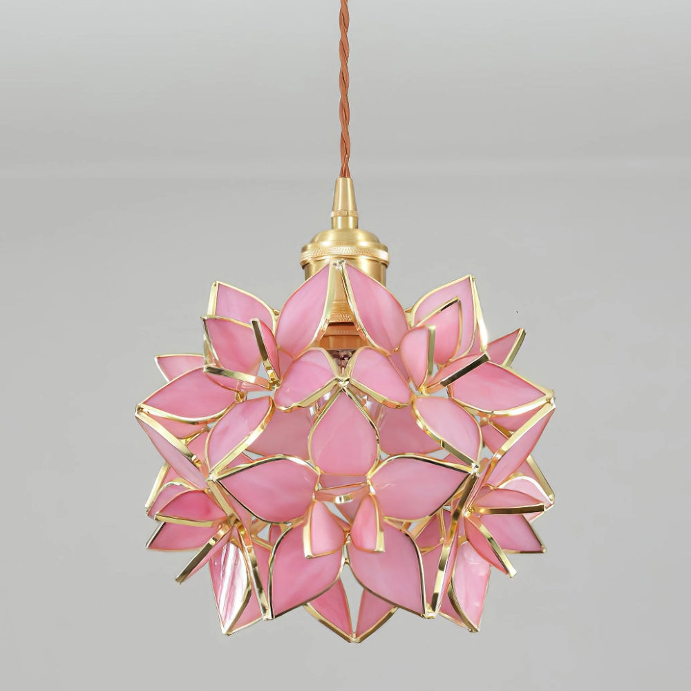 Capiz Pendant Lamp | Handcrafted Brass & Glass Ceiling Light | E26/E27 LED or Edison Bulb | Adjustable Hanging Height | Modern & Classic Interior