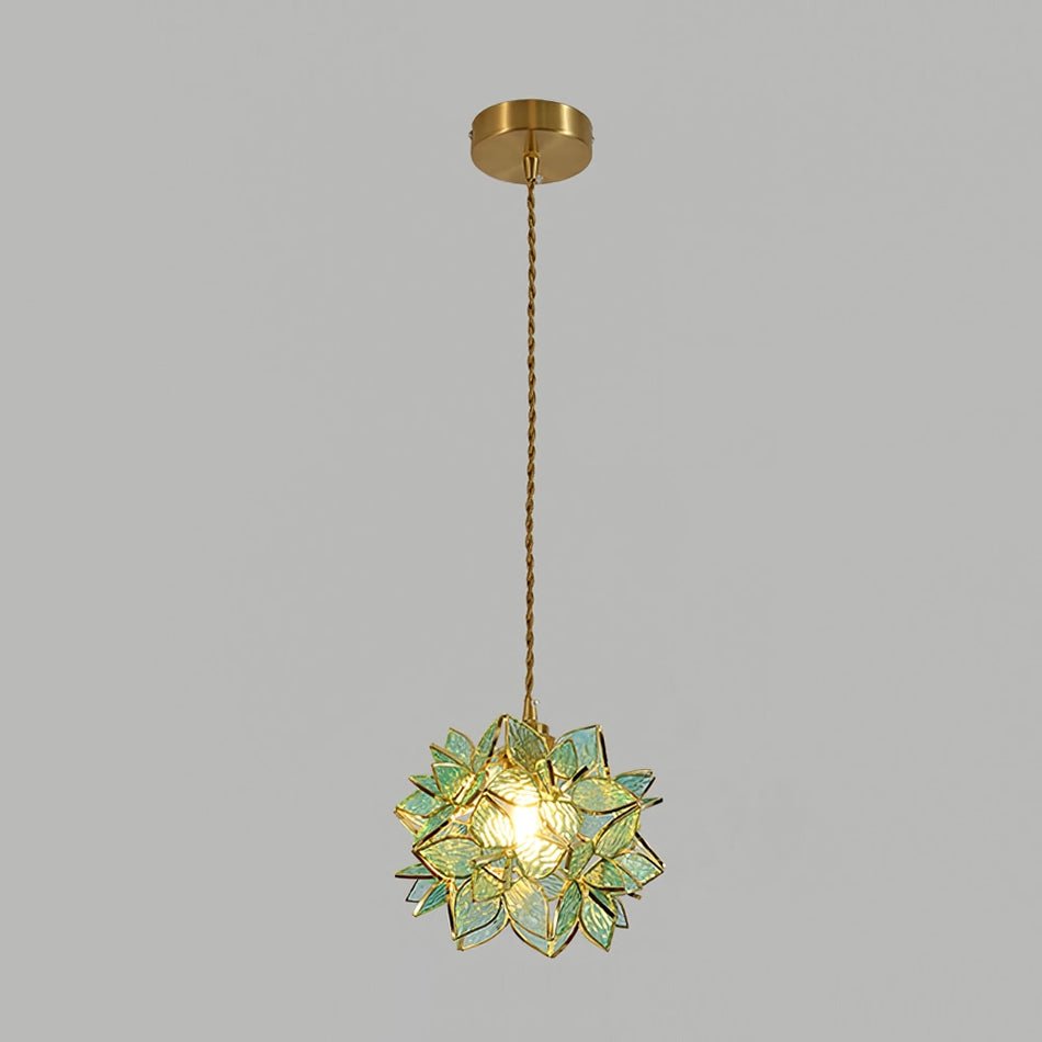 Capiz Pendant Lamp | Handcrafted Brass & Glass Ceiling Light | E26/E27 LED or Edison Bulb | Adjustable Hanging Height | Modern & Classic Interior