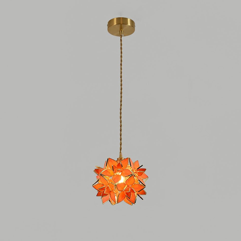 Capiz Pendant Lamp | Handcrafted Brass & Glass Ceiling Light | E26/E27 LED or Edison Bulb | Adjustable Hanging Height | Modern & Classic Interior