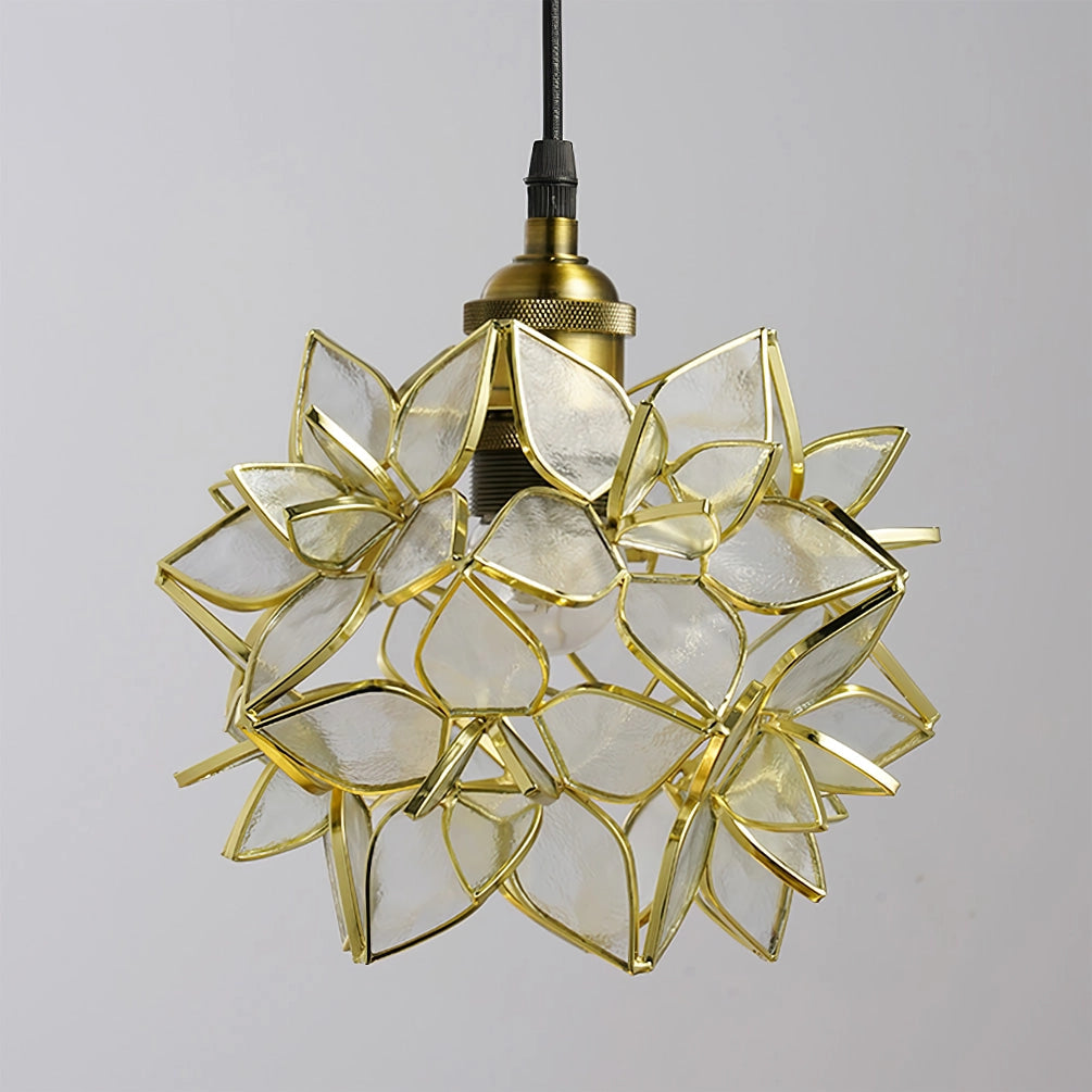 Capiz Pendant Lamp | Handcrafted Brass & Glass Ceiling Light | E26/E27 LED or Edison Bulb | Adjustable Hanging Height | Modern & Classic Interior