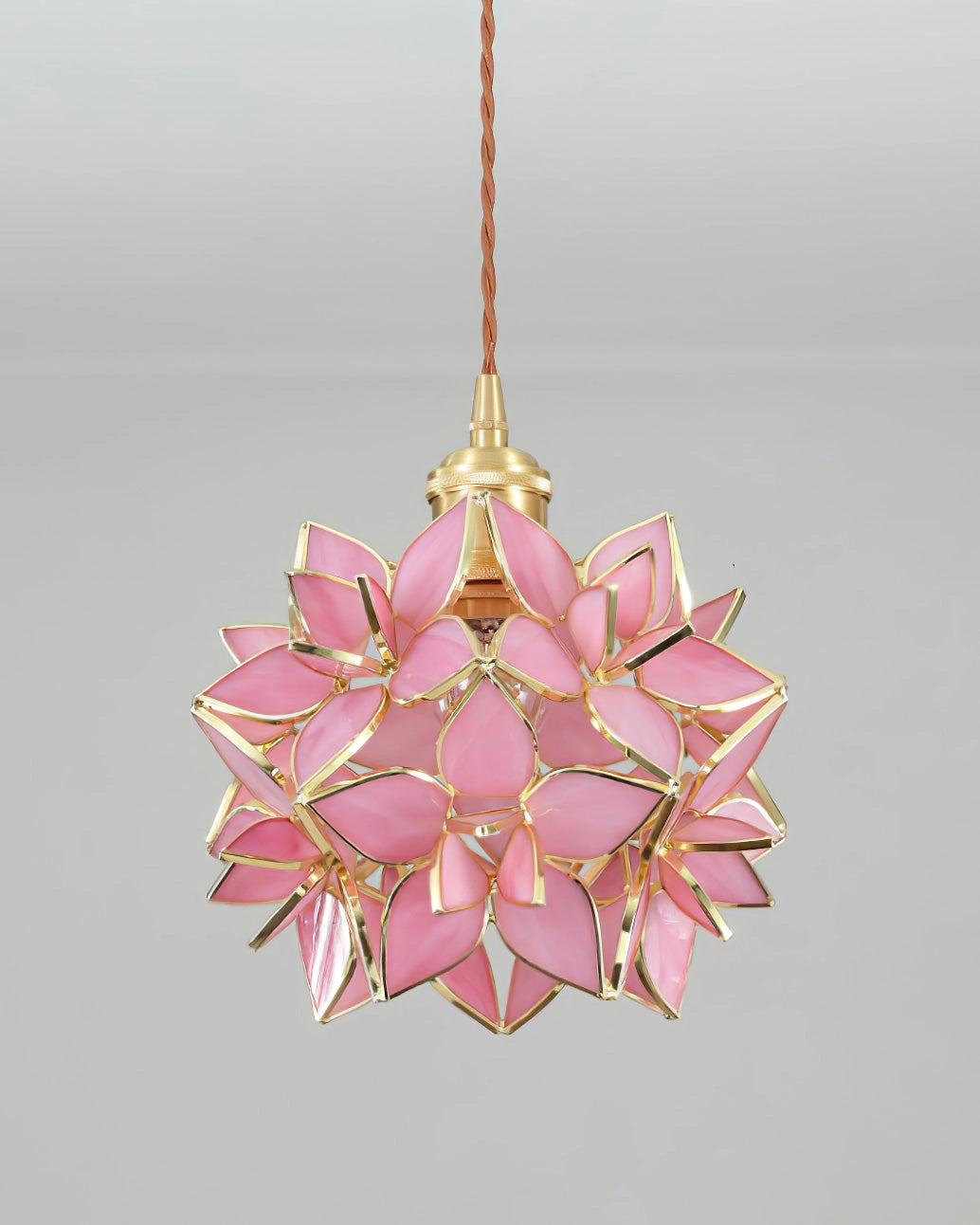Capiz Pendant Lamp | Handcrafted Brass & Glass Ceiling Light | E26/E27 LED or Edison Bulb | Adjustable Hanging Height | Modern & Classic Interior