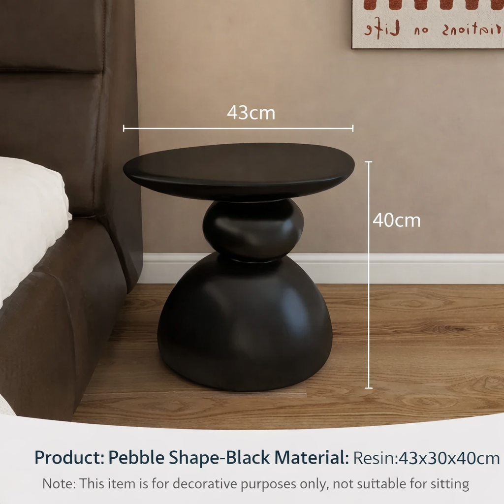 Norviane Black Round Side Table with Storage | Modern Nightstand Coffee Table | Compact Accent Table