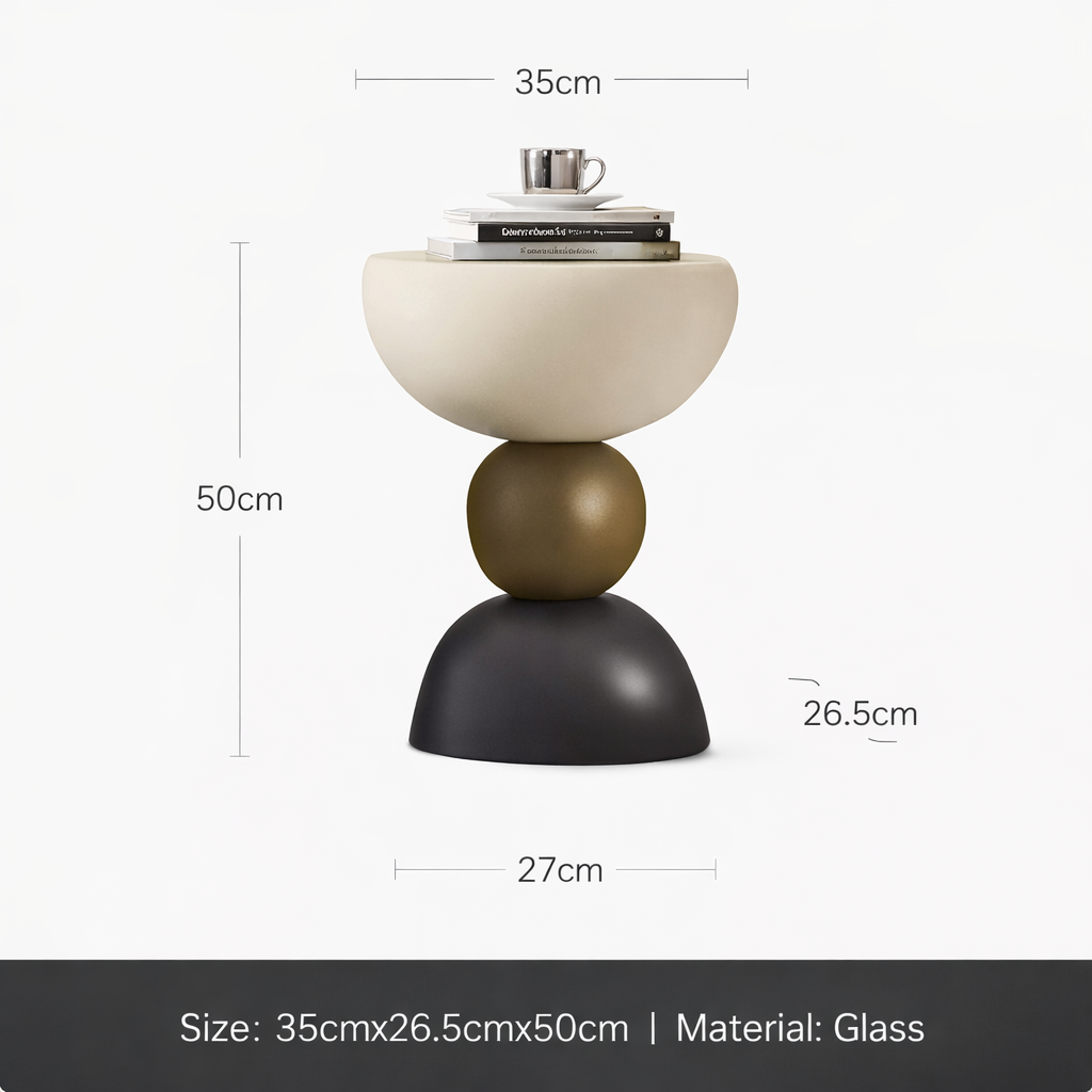 Zerania Imitation Stone Side Table | Modern Coffee Table | Minimalist Accent Corner Table